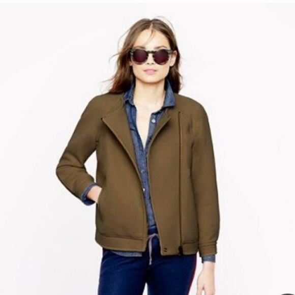 J. Crew Jackets & Blazers - J. Crew Double-Cloth Motorcycle Navy Jacket M